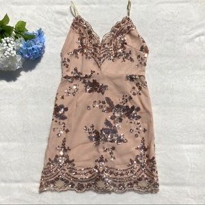 Rose Gold Sequin Dress ✨